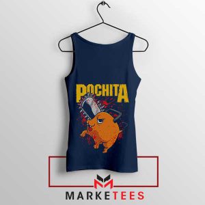 Pochita's Chainsaw Massacre Navy Tank Top