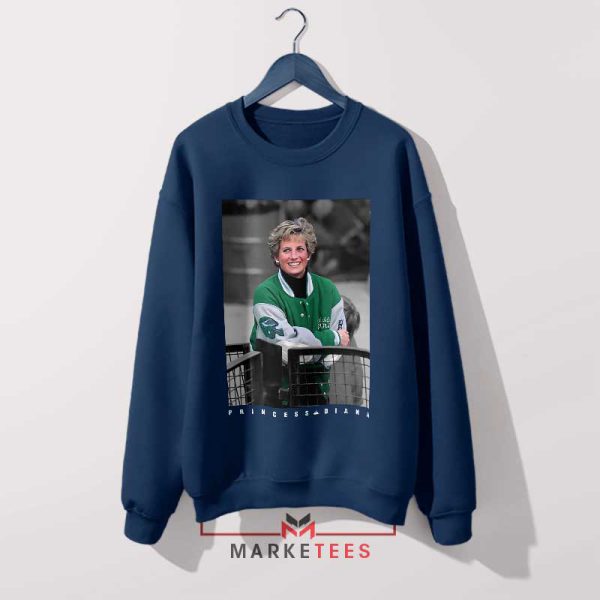 Princess Diana Dresses Philadelphia Eagles Navy Sweatshirt