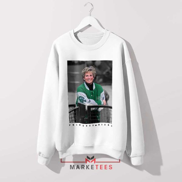 Princess Diana Dresses Philadelphia Eagles White Sweatshirt