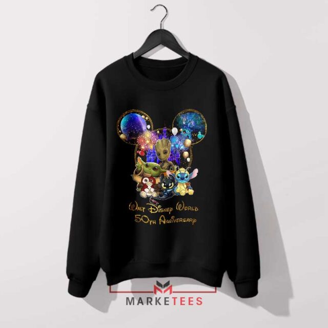Baby Yoda and Friends Disney Anniversary Sweatshirt Unbelievable