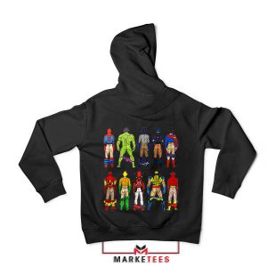 Characters Superhero Butts Naked Black Hoodie