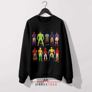 Characters Superhero Butts Naked Black Sweatshirt