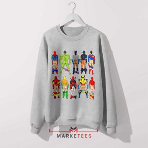 Characters Superhero Butts Naked Grey Sweatshirt