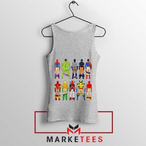 Characters Superhero Butts Naked Grey Tank Top