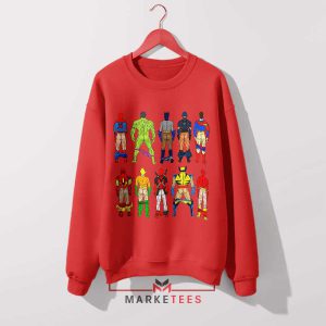 Characters Superhero Butts Naked Red Sweatshirt