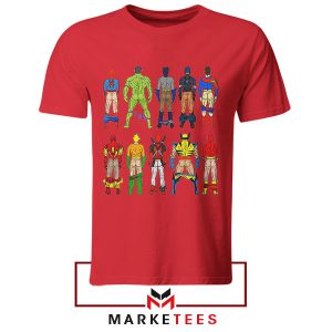 Characters Superhero Butts Naked Red Tshirt