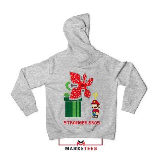 Demogorgon Strikes Back Mario Bros Grey Hoodie