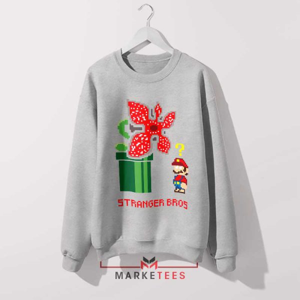 Demogorgon Strikes Back Mario Bros Grey Sweatshirt