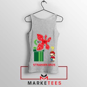 Demogorgon Strikes Back Mario Bros Grey Tank Top