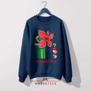 Demogorgon Strikes Back Mario Bros Navy Sweatshirt