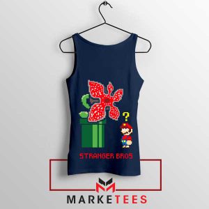 Demogorgon Strikes Back Mario Bros Navy Tank Top