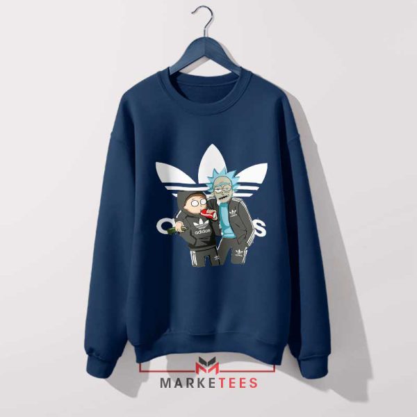 Get Schwifty in Style Three Stripes Navy Sweatshirt