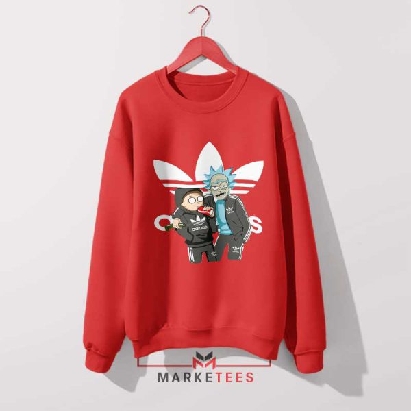 Get Schwifty in Style Three Stripes Red Sweatshirt