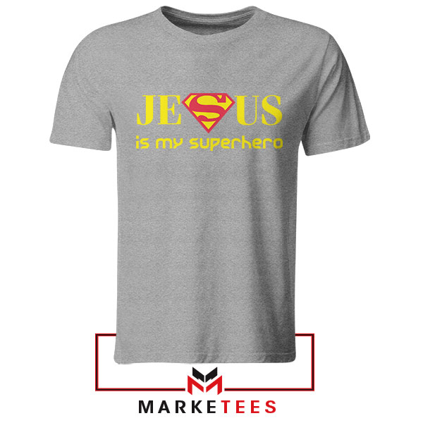 Jesus The Ultimate Superhero Superman Grey Tshirt