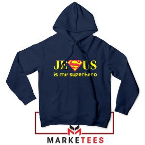 Jesus The Ultimate Superhero Superman Navy Hoodie