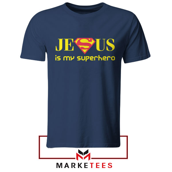Jesus The Ultimate Superhero Superman Navy Tshirt