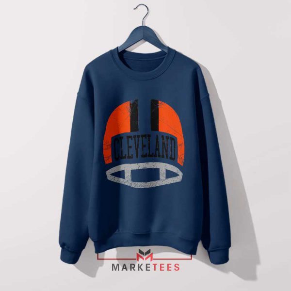 Pride with This Browns Helmet Navy Sweatshirt