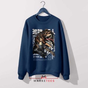 Rage Against the Titans Eren Yeager Navy Sweatshirt