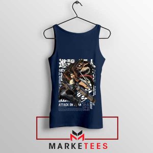 Rage Against the Titans Eren Yeager Navy Tank Top