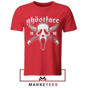 Retro Horror Vibes 1996 Ghost Face Red Tshirt