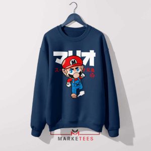 Retro Japanese Mario Nintendo Navy Sweatshirt