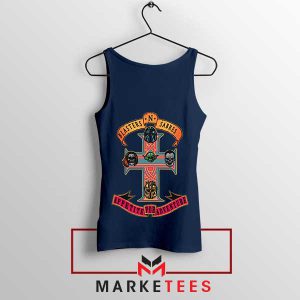 Rock N Roll Bounty Hunter Mandalorian 3 Navy Tank Top