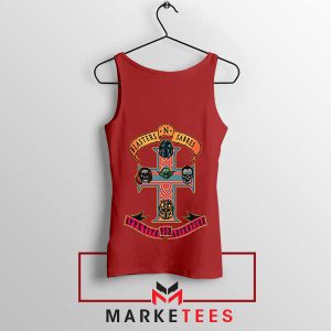 Rock N Roll Bounty Hunter Mandalorian 3 Red Tank Top