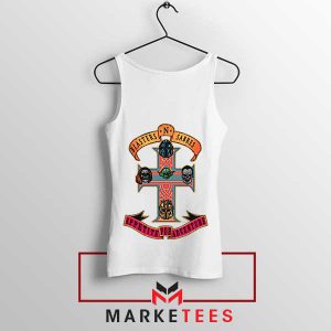 Rock N Roll Bounty Hunter Mandalorian 3 White Tank Top