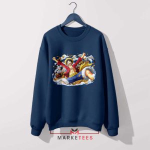 Sail the High Seas with Monkey D Luffy Navy Sweatshirt