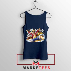 Sail the High Seas with Monkey D Luffy Navy Tank Top