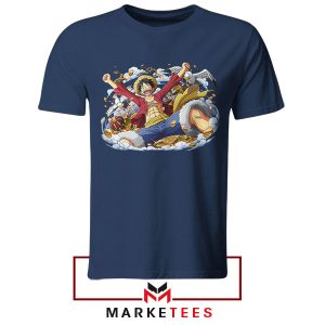 Sail the High Seas with Monkey D Luffy Navy Tshirt