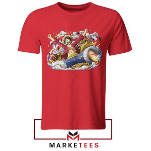 Sail the High Seas with Monkey D Luffy Red Tshirt