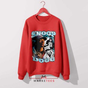 Snoop Dogg 90s-Style Nostalgia Red Sweatshirt