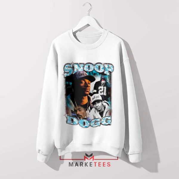 Snoop Dogg 90s-Style Nostalgia White Sweatshirt