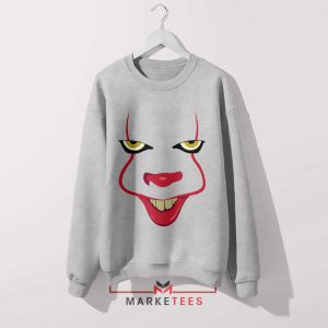 Terrifyingly Stylish Pennywise Face Grey Sweatshirt