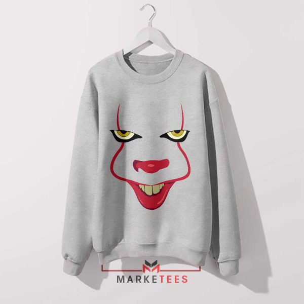 Terrifyingly Stylish Pennywise Face Grey Sweatshirt