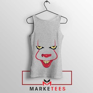 Terrifyingly Stylish Pennywise Face Grey Tank Top