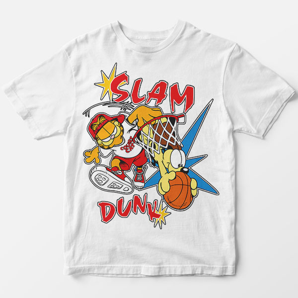 Bootleg Cartoon Slam Dunk Basketball Garfield Style with 90s