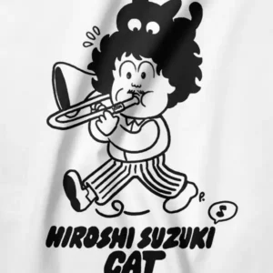 Hiroshi Suzuki Cat Retro Japanese Jazz Meme Graphic Tee