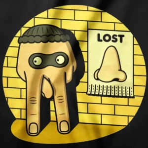 Lost Nose Dad Joke Funny Cartoon Graphic Tee