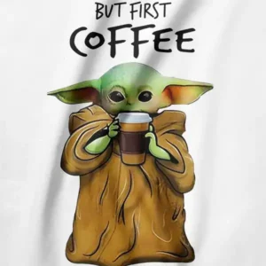Coffee Baby Yoda Funny Morning Parody Tee