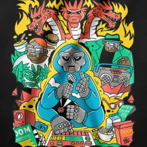 MF Doom Rapper Mask Cartoon Character Graphic Tee