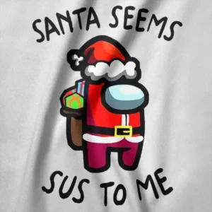 Santa Seems Sus To Me Funny Gamer Christmas Graphic Tee